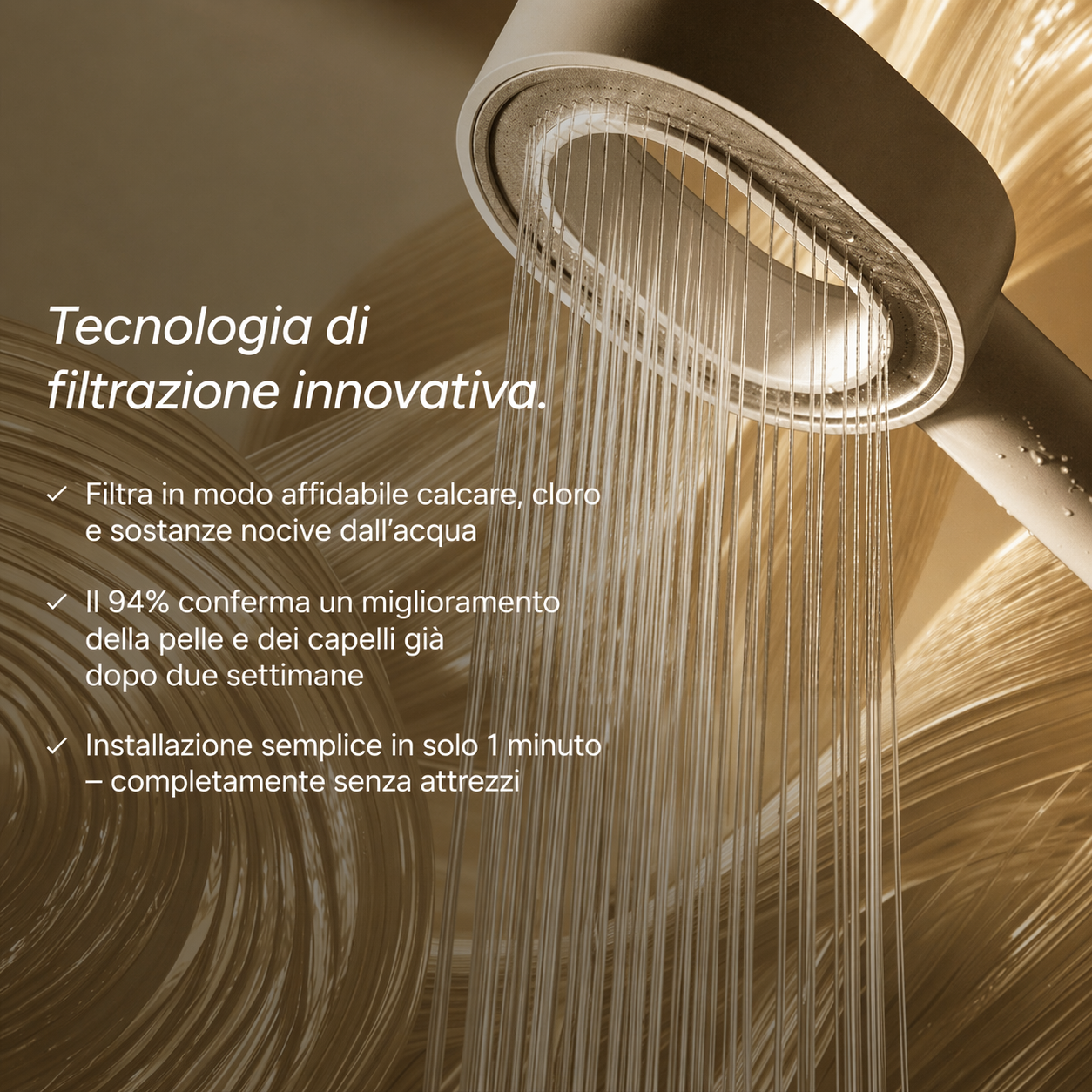 PuraDoccia™ Elite: Soffione Ionico 3-in-1